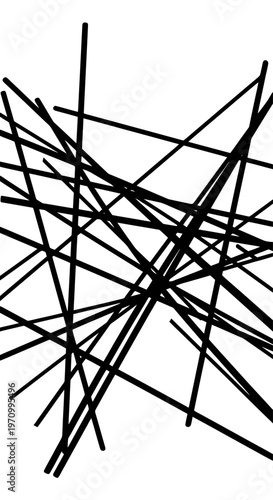 Black lines crossed chaotic abstract.