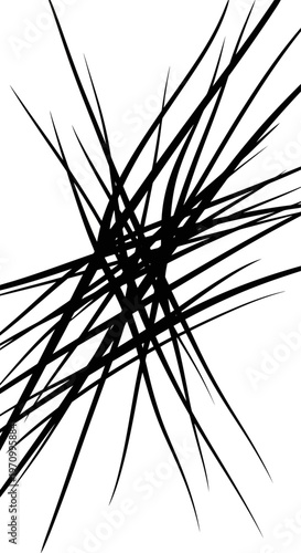 Black lines intersecting chaotic abstract.