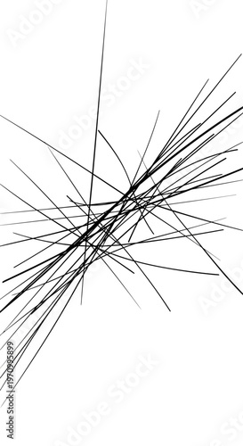 Black lines intersecting chaotic abstract.