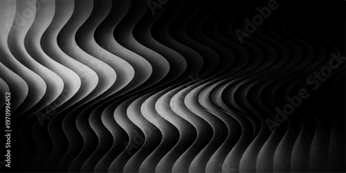 Abstract an intricate interplay of light and shadow unveils a mesmerizing display of undulating, wave-like forms, creating an optical illusion.