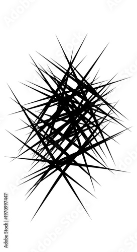 Black sharp lines tangled mess.