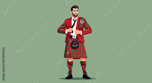 Man in Scottish kilt and suit