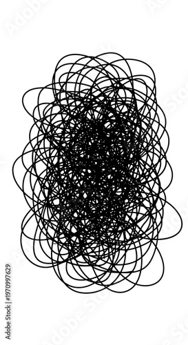 Black tangled lines and scribbles.