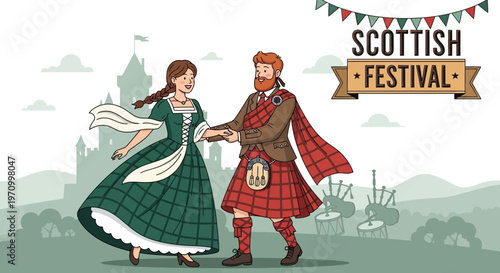 Scottish Festival Couple Dancing