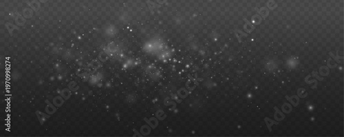 Photos White snowflake, winter wind, snowfall  light bokeh with magical festive sparks stardust glare lens flare