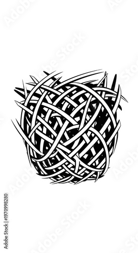 Tangled mess of thin wires.