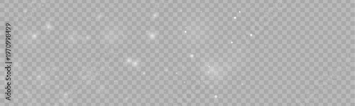 Sparkle glitter dust glow particle shimmer twinkle highlights flare stardust. White snowfall winter wind snowflake light bokeh. Magical festive sparks glare lens flare. PNG vector illustration.