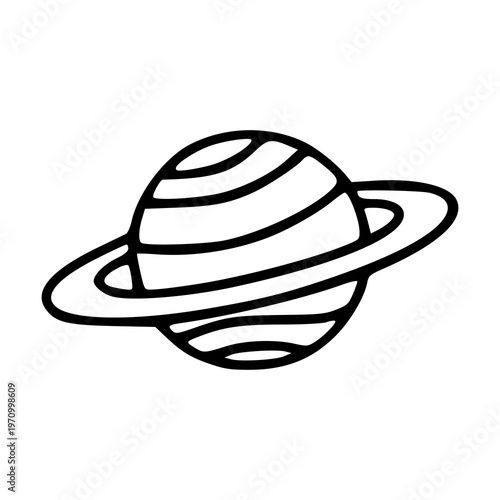 saturn planet doodle icon