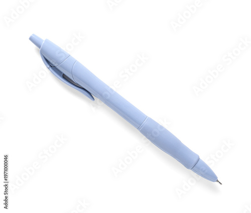 Blue pen on white background