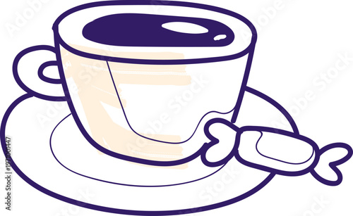 Cappuccino with Candy Sketch