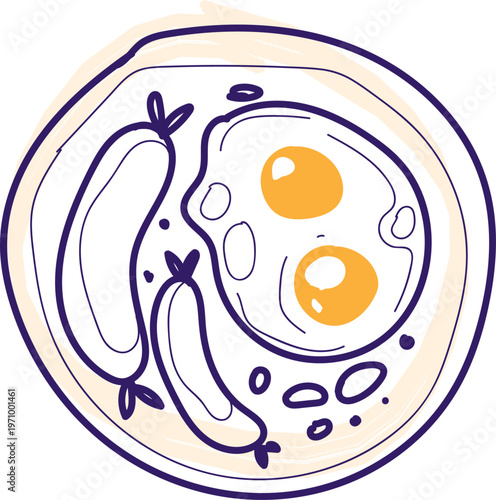 Fried Eggs with Sausages