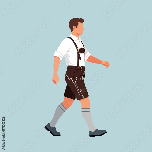 Man in Lederhosen Walking