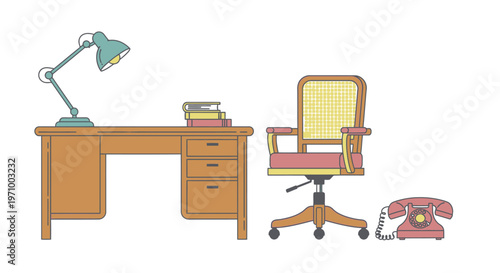 Office Chair Desk Telephone Lamp.