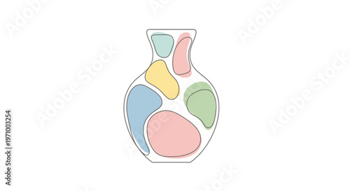 Colorful abstract decorative vase object.