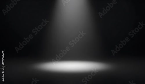 Empty Spotlight on Dark Stage
