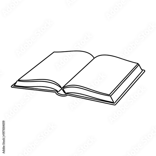 Simple continuous line drawing of a book