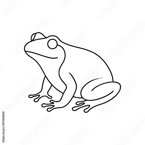 Simple continuous line drawing of a frog