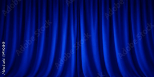 Abstract elegant blue curtain background for show or events. Capture a sense of anticipation and drama, with soft shadows and rich color.