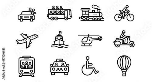 Collection of Transportation Icons.