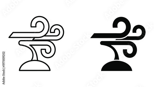 Comparison of traditional and filled versions of the devanagari letter 'ra'.