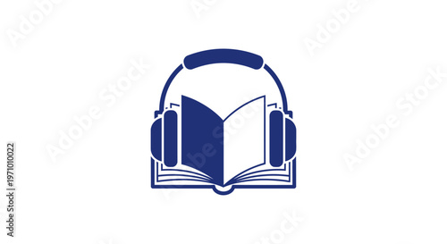 Headphones on open book learning.