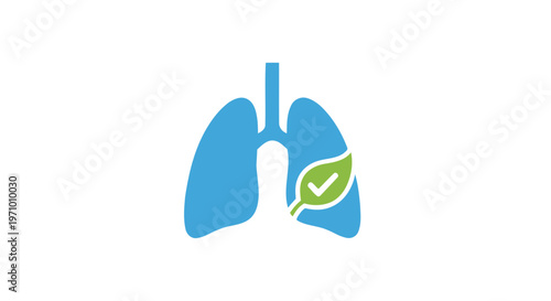 Healthy Lung Anatomy with Green Leaf.