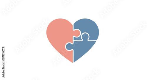 Heart Shaped Puzzle Pieces Together.