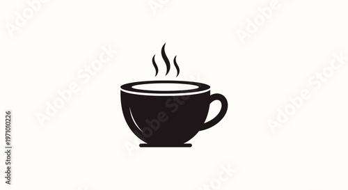 Hot Beverage Cup with Steam Rising.