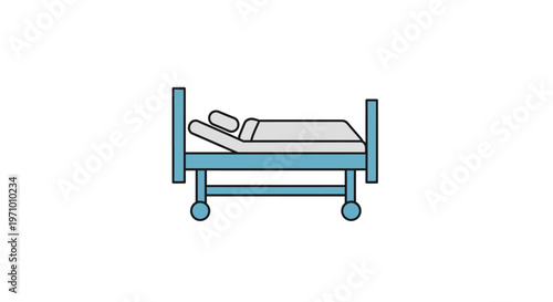 Hospital Bed with Wheels and Frame.