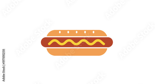 Hot dog with yellow mustard.