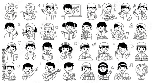 Collection of various cartoon characters in different poses and expressions.