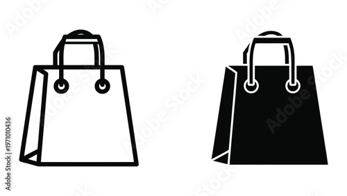 Two shopping bags with different styles and colors shown side by side