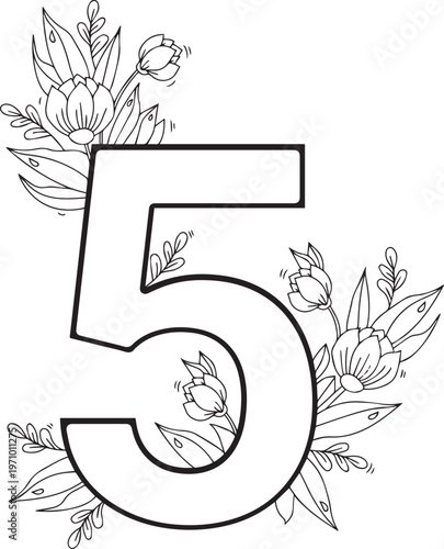 Beautiful English number design and style 5