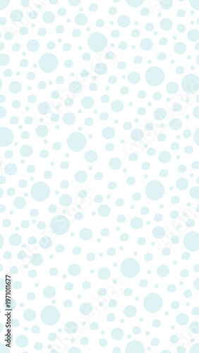 Snow polka dots vertical seamless pattern illustration. Round snowfall. Water. Repeat fill background. Social media overlay for stories and reels. Flat cartoon 2D graphic design. Endless repetition