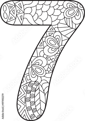 Beautiful English number design and style 7