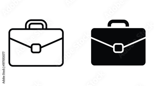 Contrast of a classic briefcase in white and black color schemes