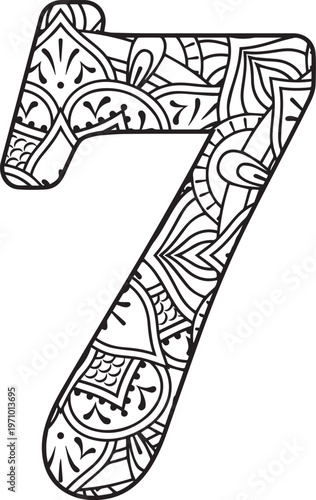 Beautiful English number design and style 7