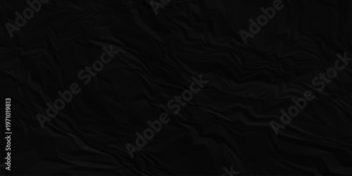 Black crumpled paper texture. Black wrinkled paper texture. Black crumpled and top view textures can be used for background of text or any contents.