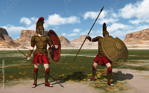 Zwei Hopliten aus dem antiken Griechenland