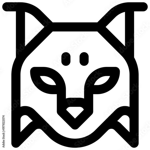 Iberian lynx. Editable stroke vector icon.
