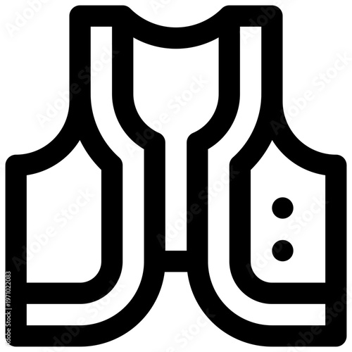Gilet vest. Editable stroke vector icon.