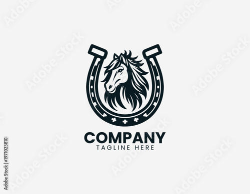 An armored character with strong silhouette is illustrated in a clean modern black vector logo illustration style on a white background