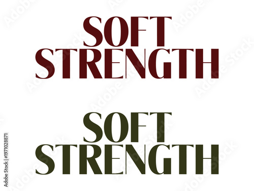 Soft strength text appears in maroon and green colors.