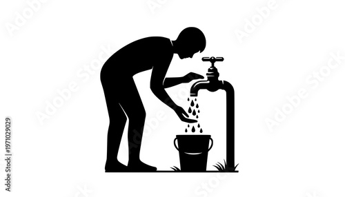 silhouette of a woman drinking water