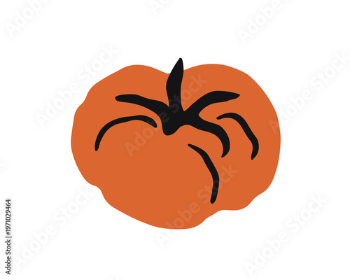 Tomato, farm vegetable. Natural organic food icon. Dolce vita doodle hand-dra...