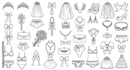 Collection of Vintage Jewelry Designs and Ornaments.