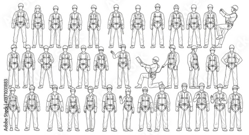 Collection of Vintage Military Uniform Illustrations.