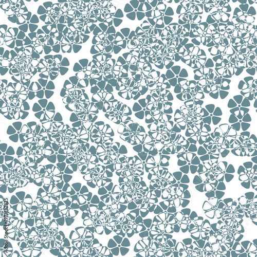 Fleurs bleues graphiques en semis pour motif en design textile