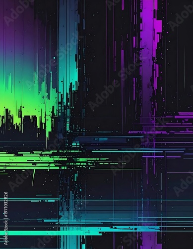 Abstract Glitch Art - A Vibrant Exploration of Digital Distortion.