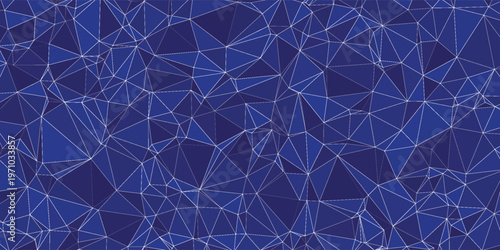 Illustration dark blue background with triangles pattern, geometric overlapping layer elegant style with copy space, for poster, cover, print, banner, vector illustration art